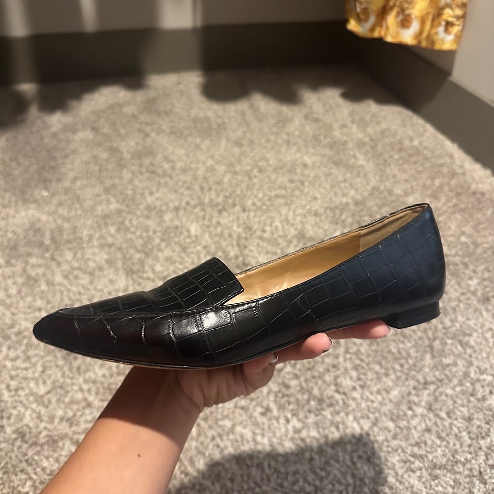 Nine West Black Textured Loafers